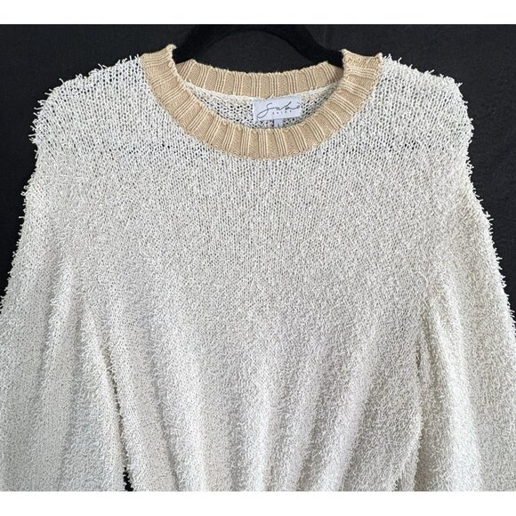 SABO SKIRT Women Dress Long Balloon Sleeves High Waist Knit Sz L Ivory 6-29 - Picture 7 of 16